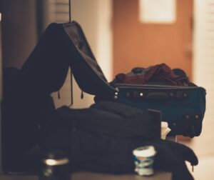 a suitcase with clothes in it