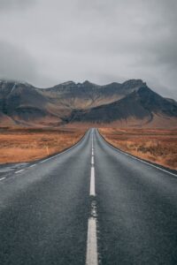 a road leading to mountains
